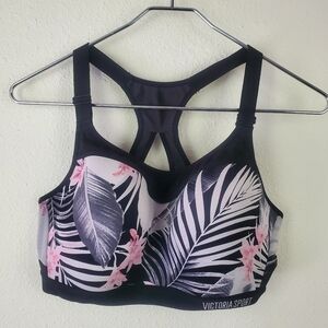 Victora Sport Black and Pink Floral Sports Bra